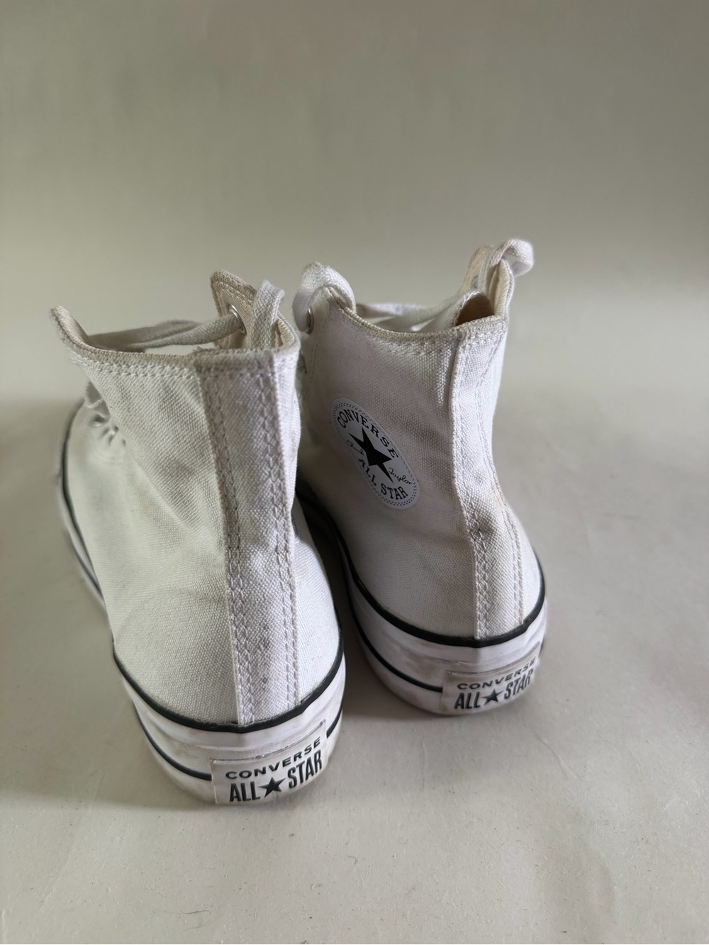 Women’s White High-Top Canvas Sneakers - Picture 6 of 6